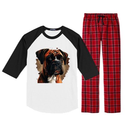 Funny Dog Boxer Raglan Sleeve Pajama Set