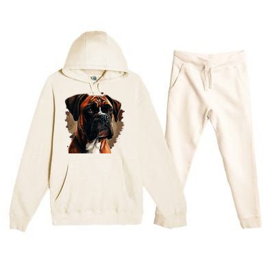 Funny Dog Boxer Premium Hooded Sweatsuit Set