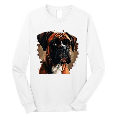 Funny Dog Boxer Long Sleeve Shirt