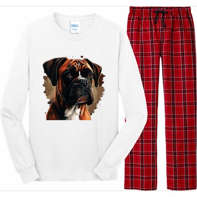 Funny Dog Boxer Long Sleeve Pajama Set