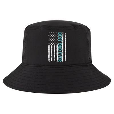 Fathers Day Best Dad Ever With US American Flag Cool Comfort Performance Bucket Hat