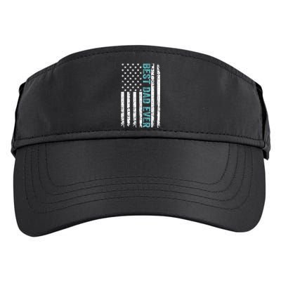 Fathers Day Best Dad Ever With US American Flag Adult Drive Performance Visor