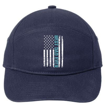 Fathers Day Best Dad Ever With US American Flag 7-Panel Snapback Hat