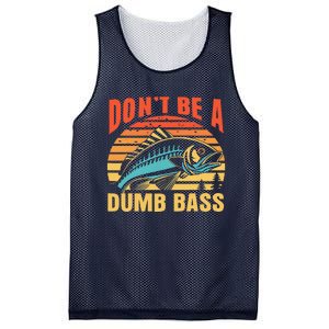 Funny DonT Be A Dumb Bass Fishing Dad Joke Quote Fisherman Mesh Reversible Basketball Jersey Tank