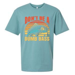 Funny DonT Be A Dumb Bass Fishing Dad Joke Quote Fisherman Sueded Cloud Jersey T-Shirt