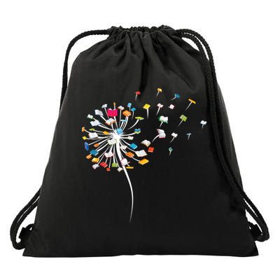 Funny Dandelion Books Gift For Reading Lover Gift Drawstring Bag