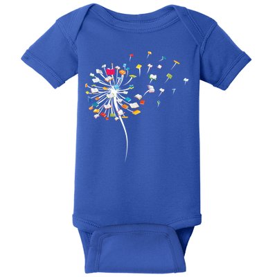 Funny Dandelion Books Gift For Reading Lover Gift Baby Bodysuit