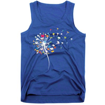 Funny Dandelion Books Gift For Reading Lover Gift Tank Top