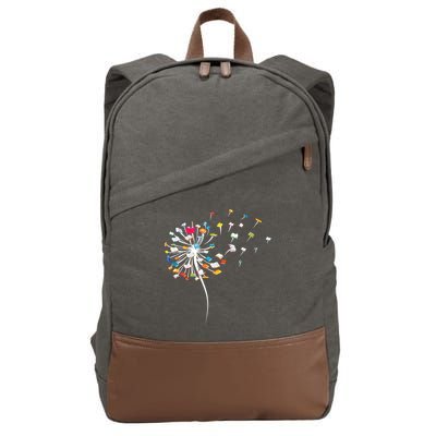 Funny Dandelion Books Gift For Reading Lover Gift Cotton Canvas Backpack