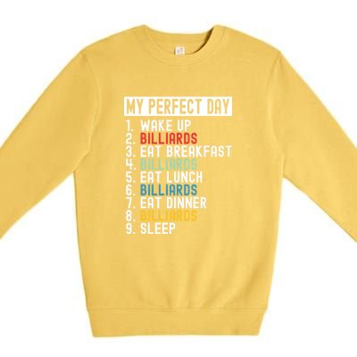 Father's Day Billiards My Perfect Day Gift For Dad Premium Crewneck Sweatshirt