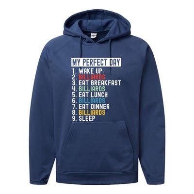 Father's Day Billiards My Perfect Day Gift For Dad Performance Fleece Hoodie