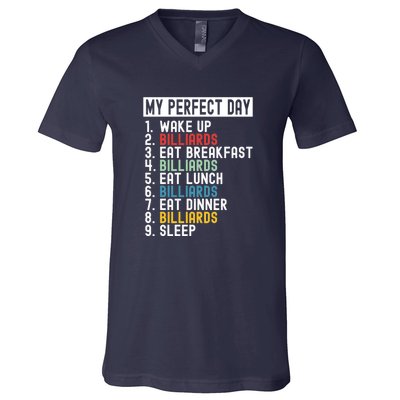 Father's Day Billiards My Perfect Day Gift For Dad V-Neck T-Shirt