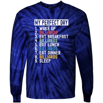 Father's Day Billiards My Perfect Day Gift For Dad Tie-Dye Long Sleeve Shirt