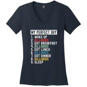 Father's Day Billiards My Perfect Day Gift For Dad Women's V-Neck T-Shirt