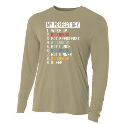 Father's Day Billiards My Perfect Day Gift For Dad Cooling Performance Long Sleeve Crew