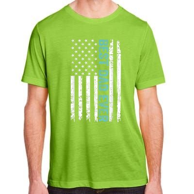 Fathers Day Best Dad Ever With US American Flag Adult ChromaSoft Performance T-Shirt