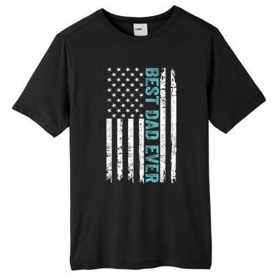 Fathers Day Best Dad Ever With US American Flag Tall Fusion ChromaSoft Performance T-Shirt