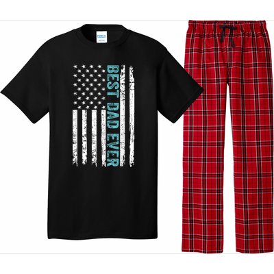 Fathers Day Best Dad Ever With US American Flag Pajama Set