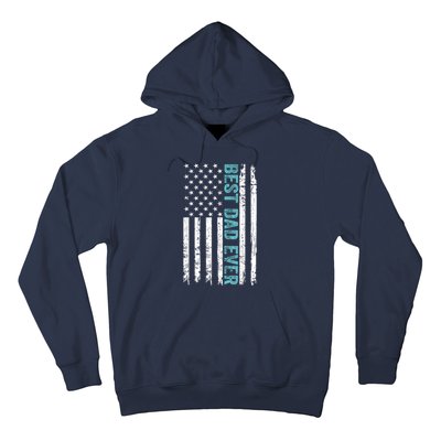 Fathers Day Best Dad Ever With US American Flag Hoodie