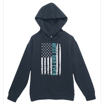 Fathers Day Best Dad Ever With US American Flag Urban Pullover Hoodie