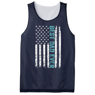 Fathers Day Best Dad Ever With US American Flag Mesh Reversible Basketball Jersey Tank