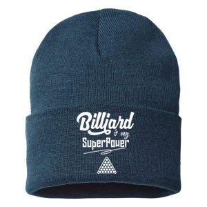 Father's Day Billiards Is My Superpower Funny Pool Gift For Dad Sustainable Knit Beanie