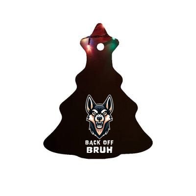 Fierce Dog Bruh Badass Ceramic Tree Ornament