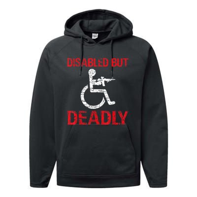 Funny Disabled But Deadly Performance Fleece Hoodie