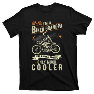 Fathers Day Biker Grandpa Grandfather Motorcycle Biking T-Shirt