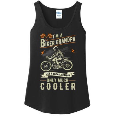 Fathers Day Biker Grandpa Grandfather Motorcycle Biking Ladies Essential Tank