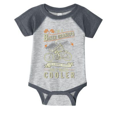 Fathers Day Biker Grandpa Grandfather Motorcycle Biking Infant Baby Jersey Bodysuit