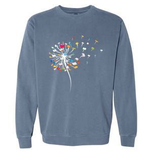 Funny Dandelion Books Gift For Reading Lover Gift Garment-Dyed Sweatshirt