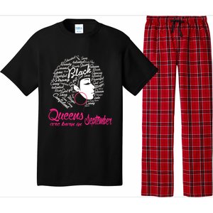 Funny Design Black Queen Was Born In September Gift Pajama Set