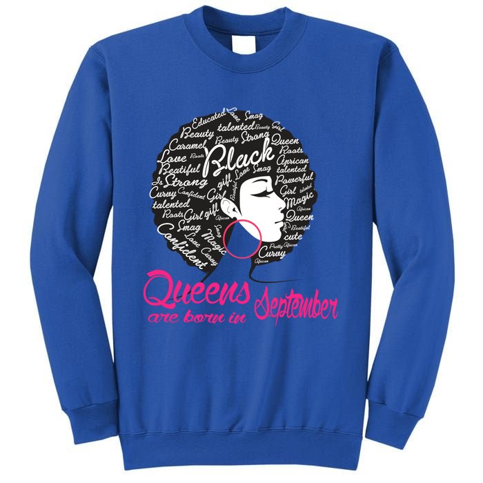 Funny Design Black Queen Was Born In September Gift Sweatshirt