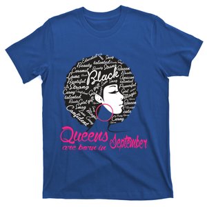 Funny Design Black Queen Was Born In September Gift T-Shirt