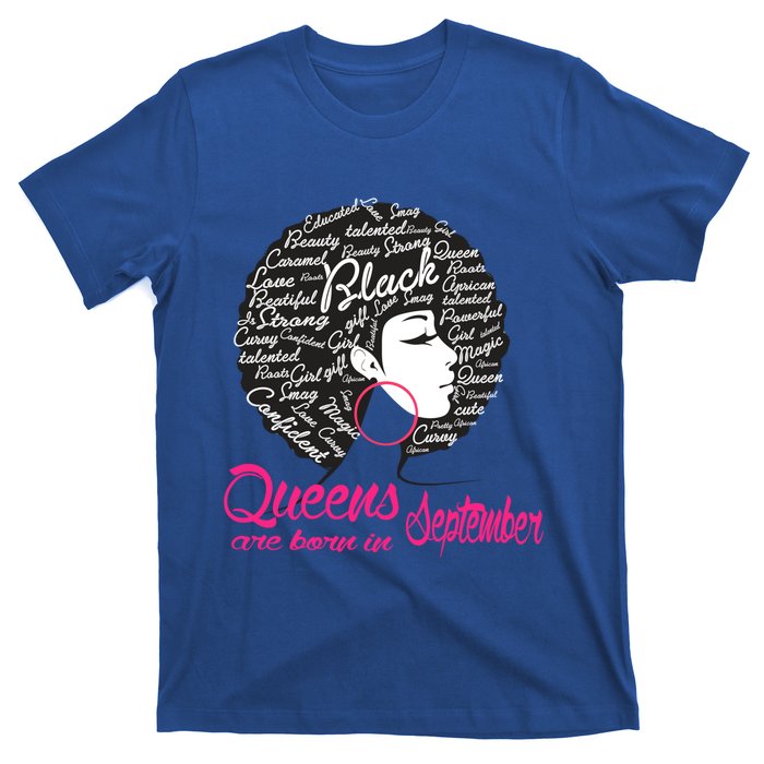 Funny Design Black Queen Was Born In September Gift T-Shirt