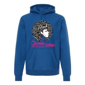 Funny Design Black Queen Was Born In September Gift Premium Hoodie