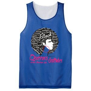 Funny Design Black Queen Was Born In September Gift Mesh Reversible Basketball Jersey Tank