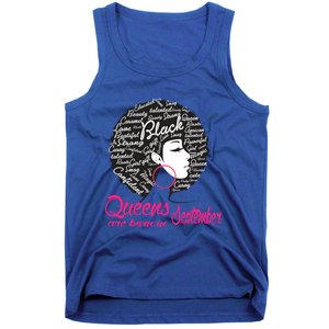 Funny Design Black Queen Was Born In September Gift Tank Top