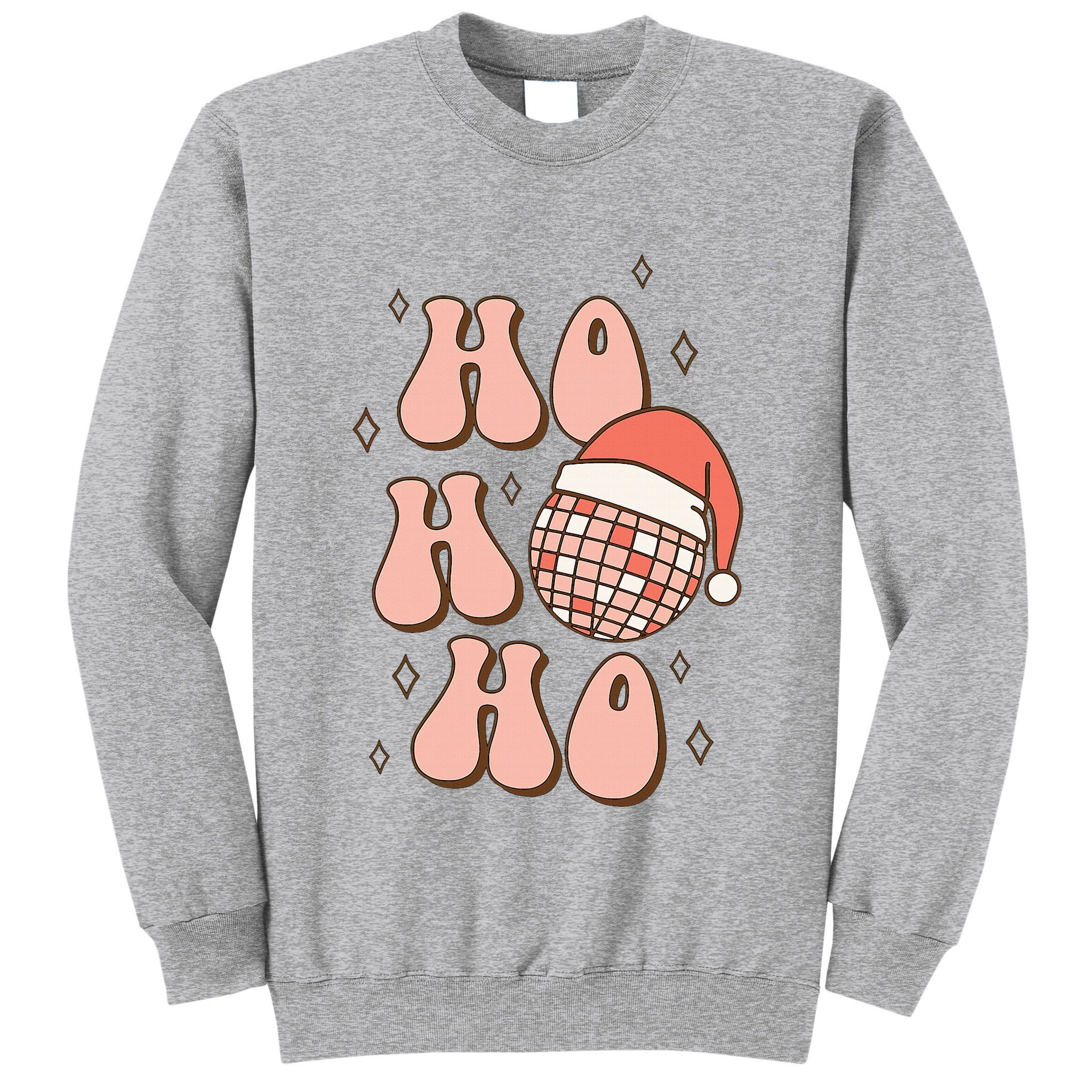 Festive Disco Ball Santa Hat for a Retro Christmas Tall Sweatshirt