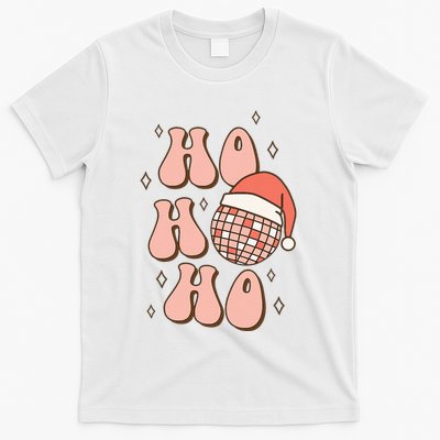 Festive Disco Ball Santa Hat for a Retro Christmas T-Shirt