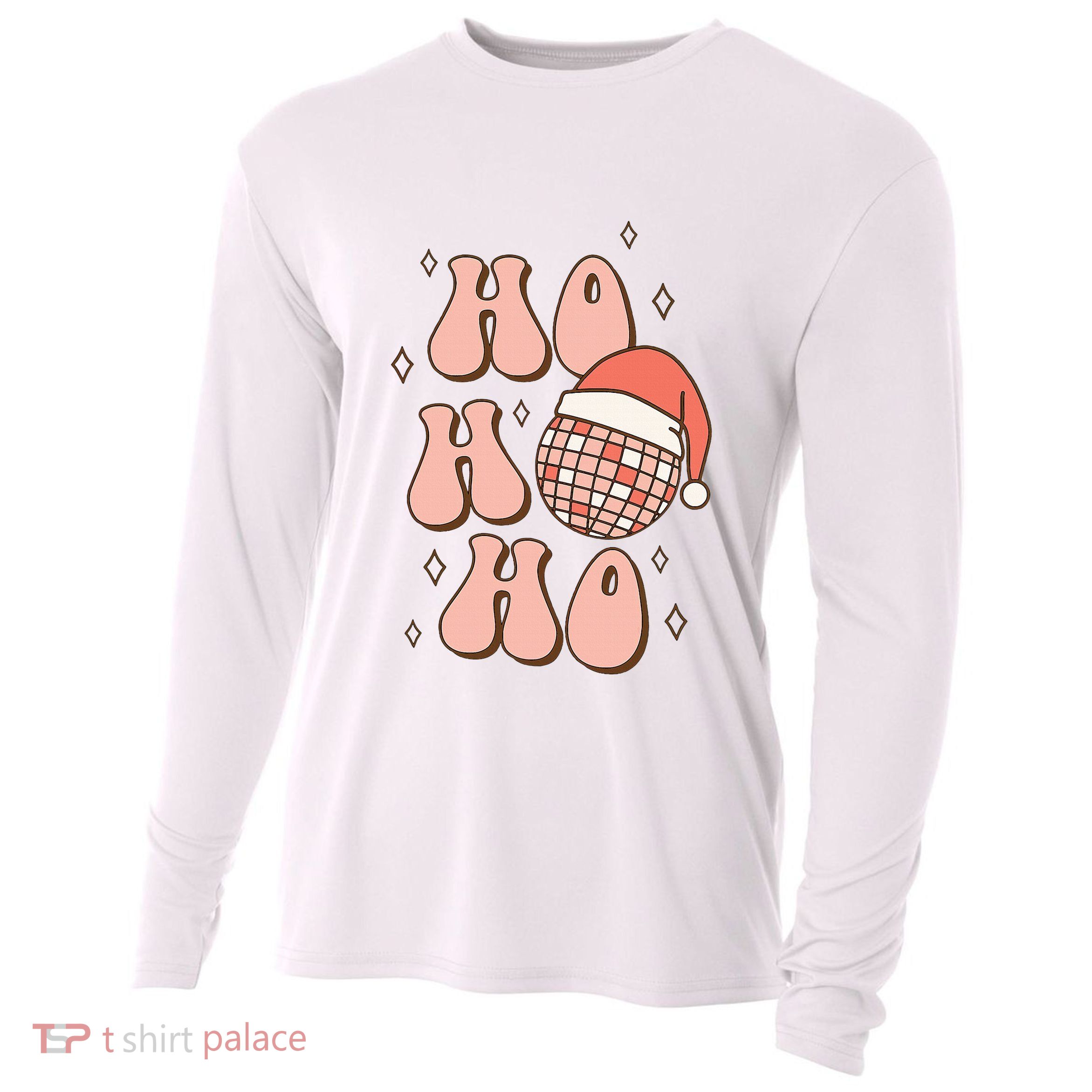 Festive Disco Ball Santa Hat for a Retro Christmas Cooling Performance Long Sleeve Crew