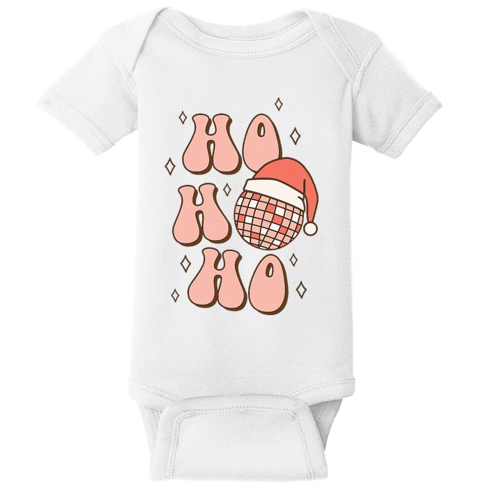 Festive Disco Ball Santa Hat for a Retro Christmas Baby Bodysuit