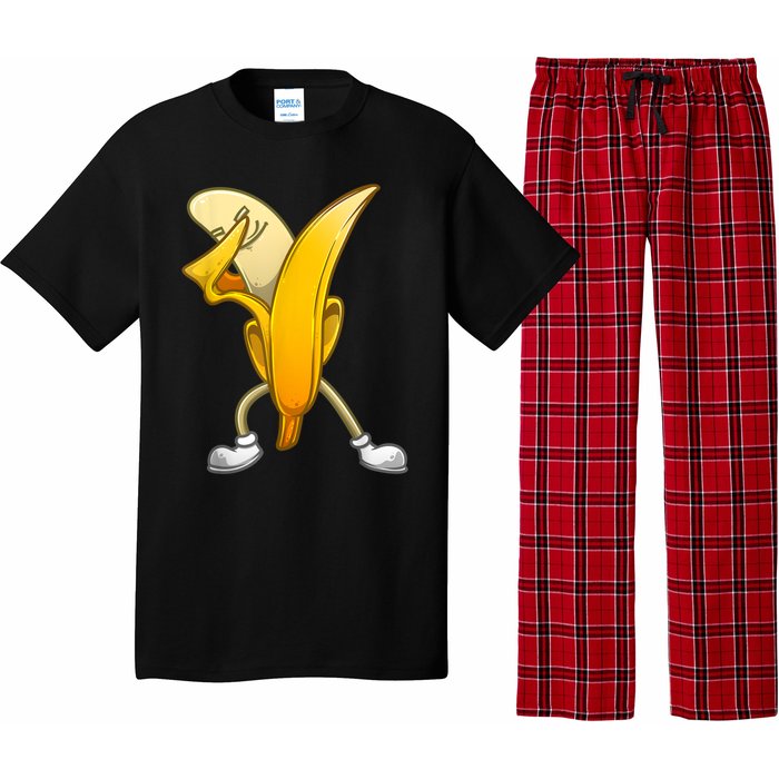 Funny Dabbing Banana Gift For Kids Boy Girl Cool Dancer Pajama Set