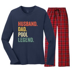 Father's Day Billiards Husband Dad Pool Legend Gift For Dad Women's Long Sleeve Flannel Pajama Set 