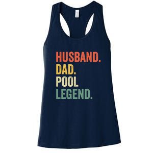 Father's Day Billiards Husband Dad Pool Legend Gift For Dad Women's Racerback Tank