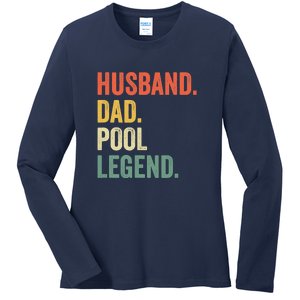 Father's Day Billiards Husband Dad Pool Legend Gift For Dad Ladies Long Sleeve Shirt