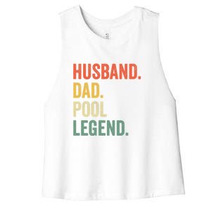 Father's Day Billiards Husband Dad Pool Legend Gift For Dad Women's Racerback Cropped Tank