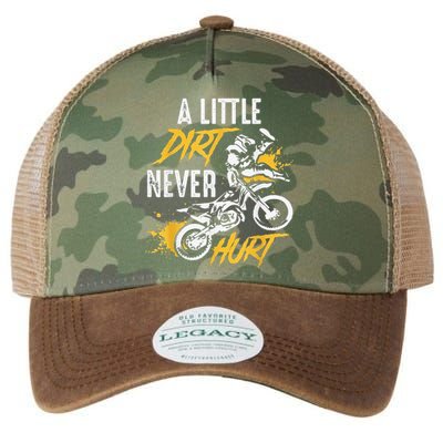 Funny Dirt Bike Gift Dirt Never Hurt Motocross Gift Legacy Tie Dye Trucker Hat