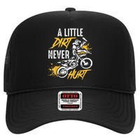 Funny Dirt Bike Gift Dirt Never Hurt Motocross Gift High Crown Mesh Back Trucker Hat